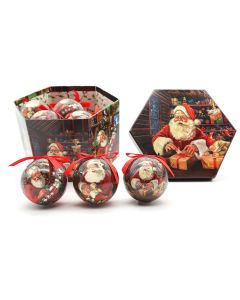 Božićne kuglice 7,5 cm  Deda Mraz, 14 komada u paketu