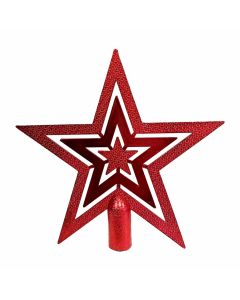 Vrh zvezda za bor crvena 18 cm
