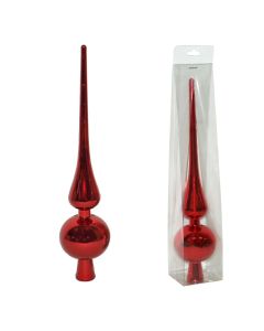 Vrh za jelku 25cm crvena kupola-kugla