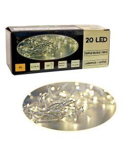 20 LED lanac belo svetlo na baterije