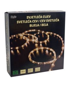 LED svetlosna cev 20 m, toplo belo sa 8 funkcija